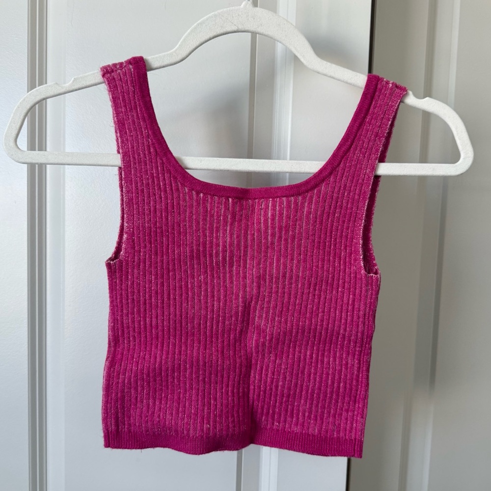 Wild Fable Fuchsia Ribbed Tank Top - Picture 4 of 4